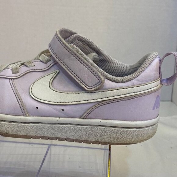 Nike Court Borough Low 2 Hook & Loop Leather Sneakers Lilac White 13C - Picture 3 of 12